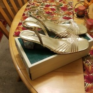 Gold see through shoes